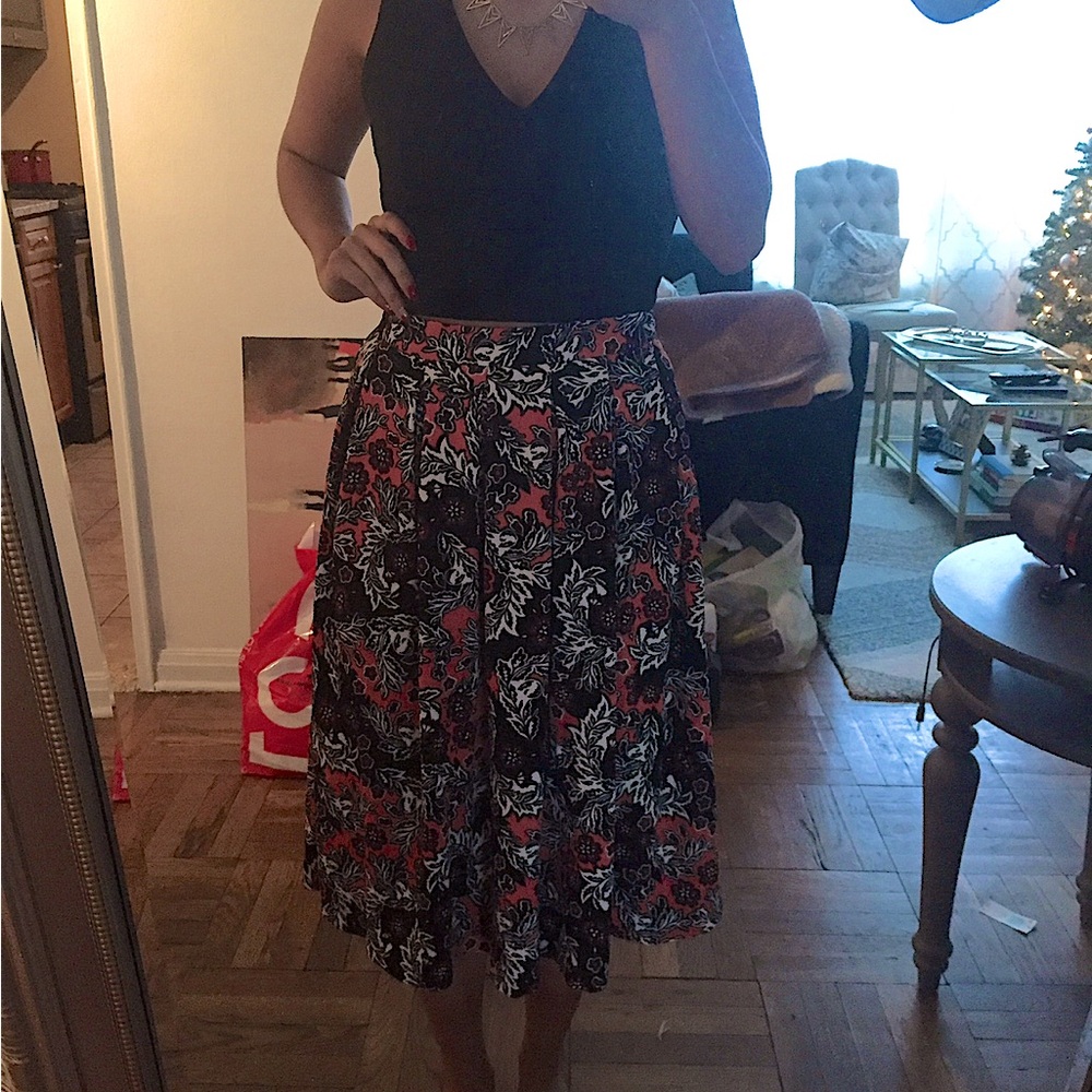 H&M Floral Midi Skirt